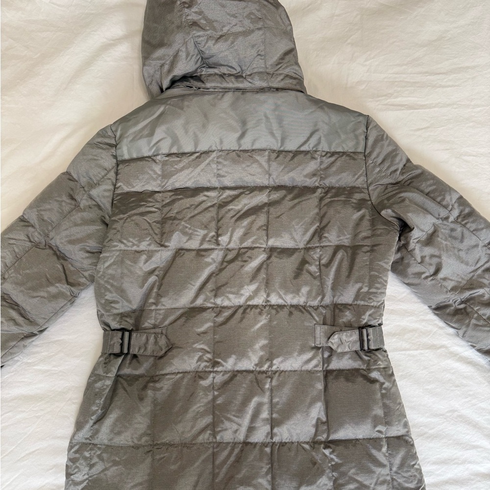 Eddie Bauer Gray Hooded Jacket with Red Lining - Picture 3 of 7